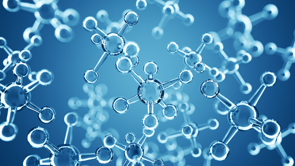 Immagine di molecole che fluttuano