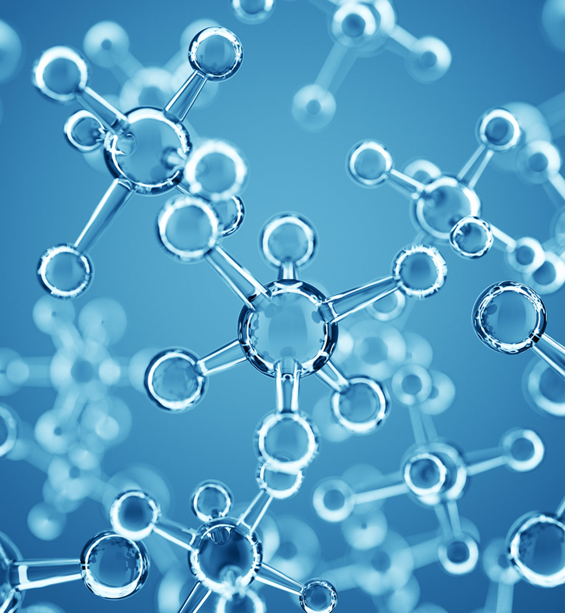 Immagine di molecole che fluttuano